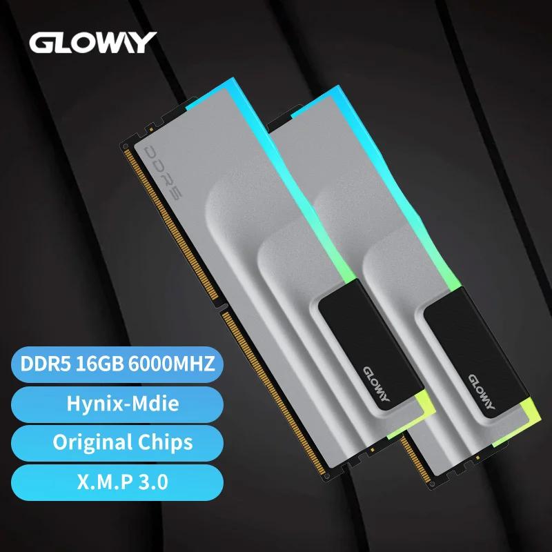 Gloway  ä ǻ ũž PC, RGB ޸ DDR5, 32GB RAM, 16GB X2, 6000MHZ, 6400MHZ RAM, ޸ DDR5 ŰƮ, UDIMM
